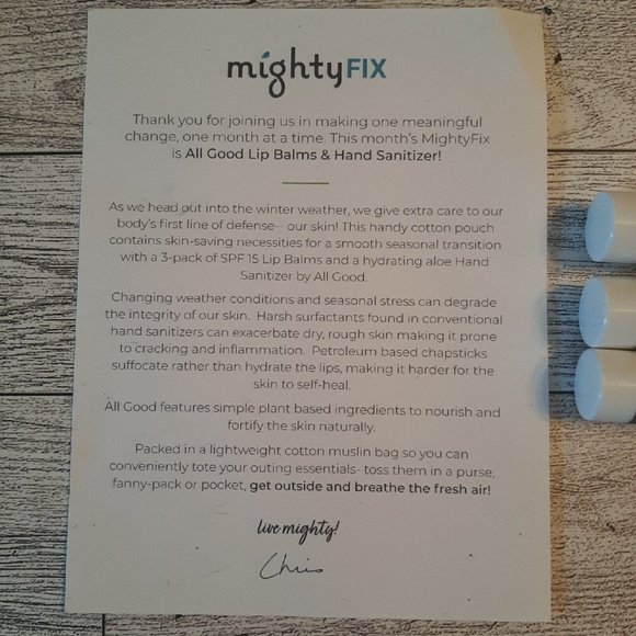 3 Tubes All Good Lip Balm spf15 from Mighty Fix - Picture 2 of 6